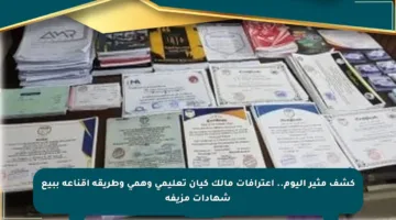 كشف مثير اليوم.. اعترافات مالك كيان تعليمي وهمي وطريقة إقناعه ببيع شهادات مزيفة